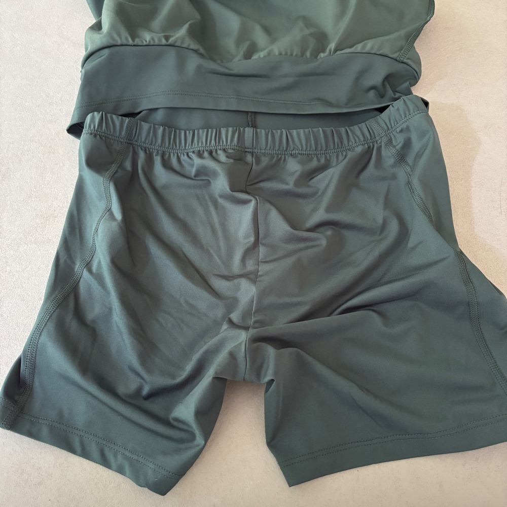 All in Motion Tennis Dress Women S Green Houndstooth Racerback Sporty Golf Mini - Picture 6 of 9